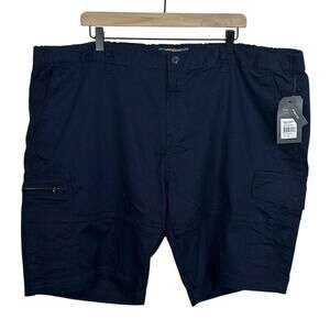 Johnny Bigg Men's 46 Big & Tall Fraser Navy Blue Stretch Cargo Shorts NWT
